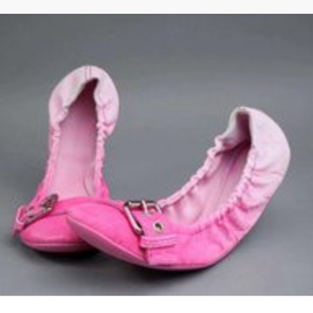 Pink Ombré Louis Vuitton Denim Ballerina Slippers